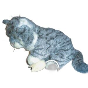 Avanti Applause Cat Kitten Gray Tabby w/Mouse Plush Stuffed Animal Realistic VTG